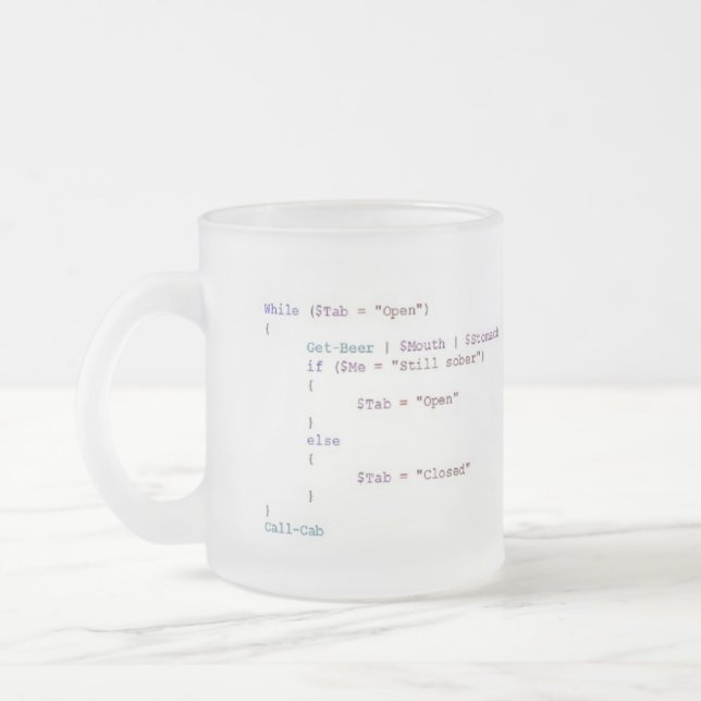 Trinken für das Powershell Scripter Mattglastasse (Links)