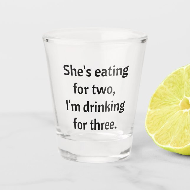 Trinken für drei lustige Vater Joke Schnapsglas (Vorderseite)