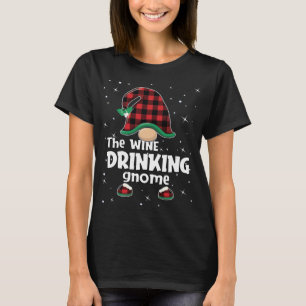 Trinken Gnome Buffalo Kariert Matching Weihnachten T-Shirt
