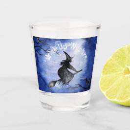 Trinken Hexen Blue Cat Spooky Schnapsglas
