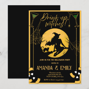 Trinken, Hexen Girls Night Party Halloween Einladung