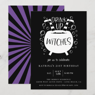 Trinken Hexen Halloween Thema Geburtstag Einladung