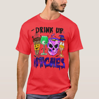 Trinken Hexen Retro Kaffee Spooky Jahreszeit Hallo T-Shirt