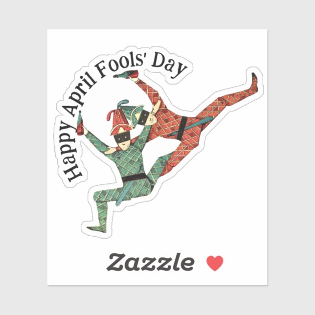 Trinken Jesters April Narren Day Aufkleber (Blatt)