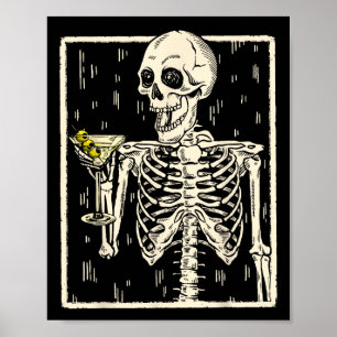 Trinken Martini Schwanz Retro Halloween Kostüm Poster