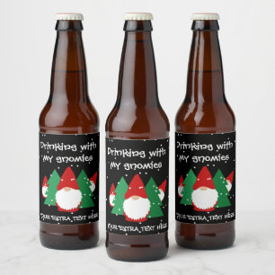 Trinken mit meinen Gnomen lustige Weihnachten Bierflaschenetikett