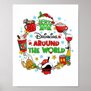Trinken rund um die Welt Familien-Weihnachtsferien Poster