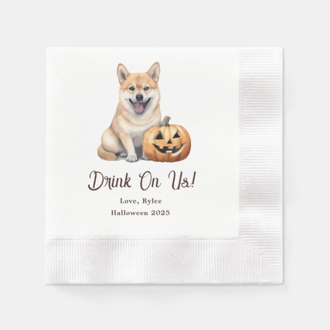 Trinken Sie bei uns Cocktail-Cocktail Napkins Serviette (Vorderseite)