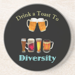 Trinken Sie einen Toast zum Diversity Sandstein Untersetzer