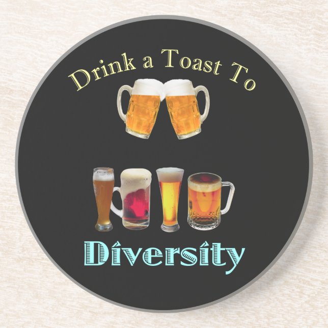Trinken Sie einen Toast zum Diversity Sandstein Untersetzer (Vorne)