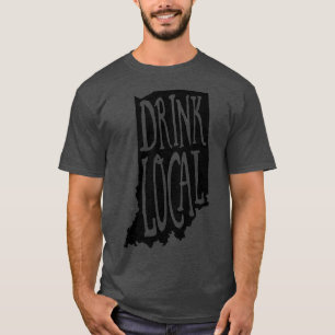 Trinken Sie einheimische Indiana Staat Kontur Boot T-Shirt