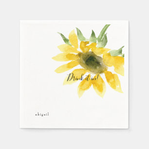 Trinken Sie es im Individuelle Name Sonnenblumenco Serviette