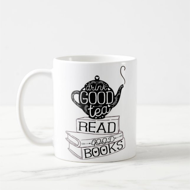 "Trinken Sie gute Tee-… "- weiße Tasse (Links)