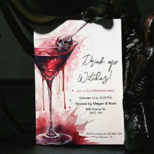 Trinken Sie Hexen blutige Halloween-Cocktails Part Einladung