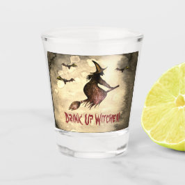 Trinken Sie Hexen leckeres Halloween Schnapsglas