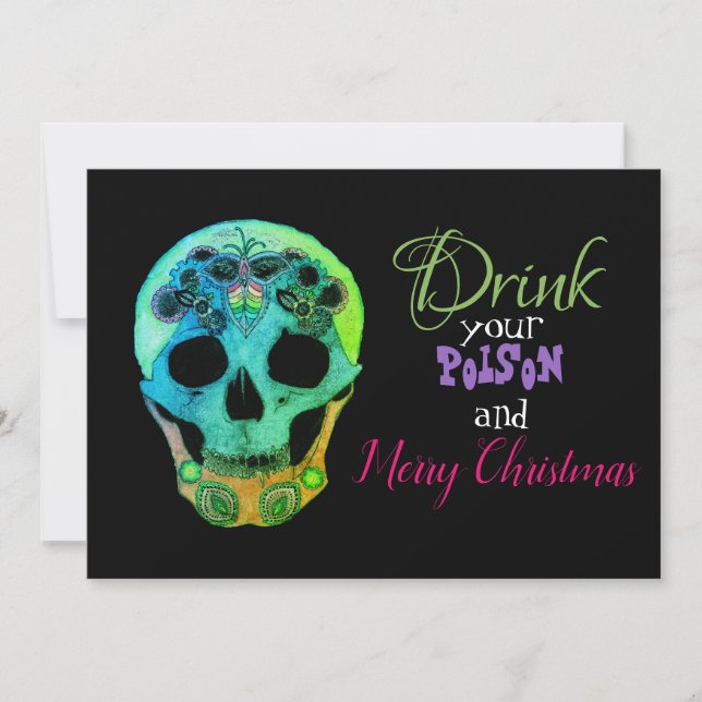 Trinken Sie Ihr Gift und frohe Weihnachten Einladu Einladung (Vorderseite)