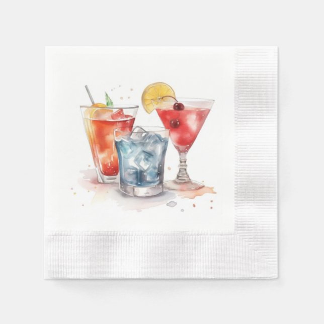 Trinken Sie Ihren Drink bei Cocktail Napkins Serviette (Vorderseite)