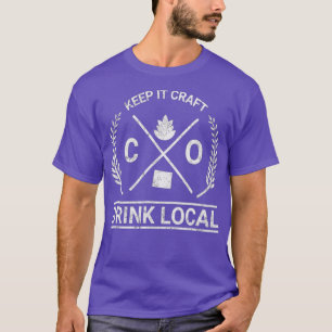 Trinken Sie lokale Colorado Vintage Bierbrauerei T-Shirt