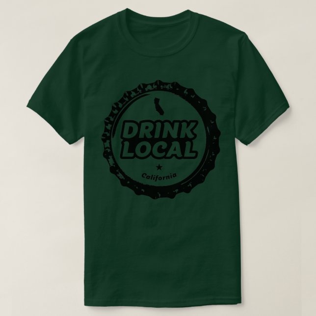 Trinken Sie lokale kalifornische Kunsthandwerk Bie T-Shirt (Design vorne)