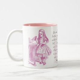 Trinken Sie mich! Alice im Wunderland-Tassen-Rosa Zweifarbige Tasse