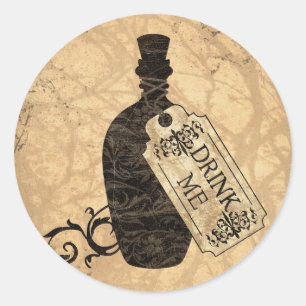 Trinken Sie mich Flasche Runder Aufkleber