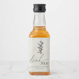 Trinken Sie mir Vintage Alice im Wunderland Hochze Alkoholflaschenetikett