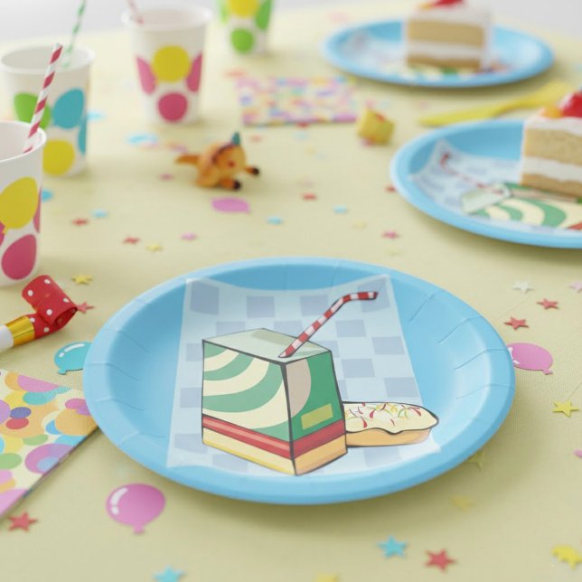 Trinken Sie mit einem Strohpapier-Teller Pappteller (Von Creator hochgeladen)