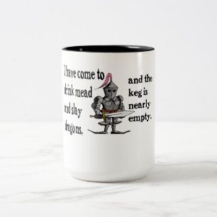 Trinken Sie Mund, töten Sie Drachen lustige motivi Zweifarbige Tasse