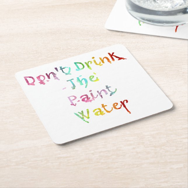 Trinken Sie nicht das Farben-Wasser Rechteckiger Pappuntersetzer (angewinkelt)