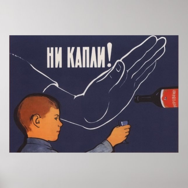 Trinken Sie nicht, Jugendliche, sowjetischer Anti- Poster (Vorne)