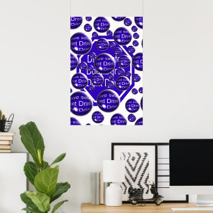 Trinken Sie nicht und fahren Sie Blau Poster
