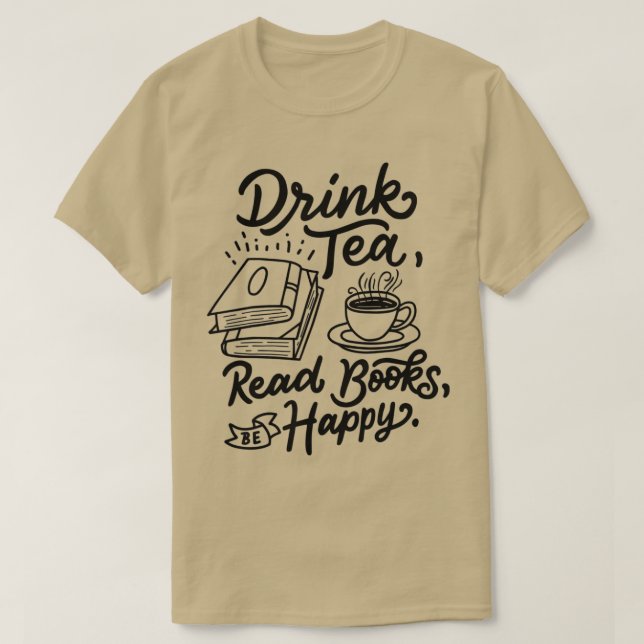 Trinken Sie Tee lesen Bücher glücklich Geeky Buch  (Design vorne)