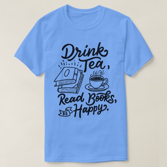 Trinken Sie Tee lesen Bücher glücklich Geeky Buch  (Design vorne)