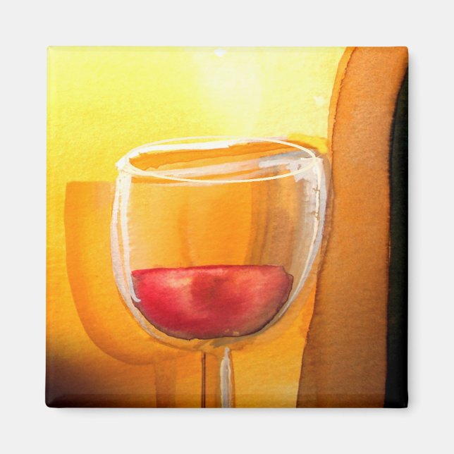 Trinken Sie und seien Sie Merry Wine Glass Kühlsch Magnet (Vorne)