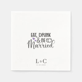 Trinken Sie Verheiratet Gay Couple Monogramm Hochz Serviette