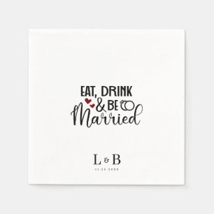 Trinken Sie Verheirateten Paare Mongramm Hochzeit Serviette