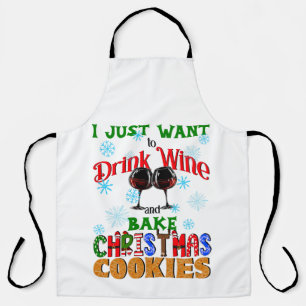 Trinken Sie Wein backen Weihnachtskekse, Funny Xma Schürze