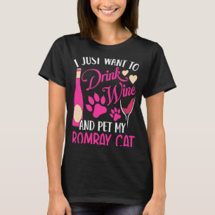 Trinken Sie Wein und Haustiere meine Bombay Katze T-Shirt