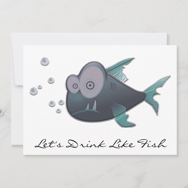 Trinken Sie wie ein Fisch-Cocktail-Party Einladung (Vorderseite)
