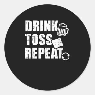 Trinken Toss Wiederholung Ecke Runder Aufkleber