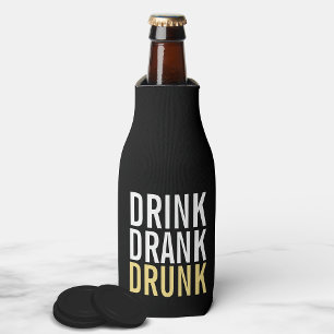 Trinken Trinken betrunken  Black and Gold Chic Flaschenkühler