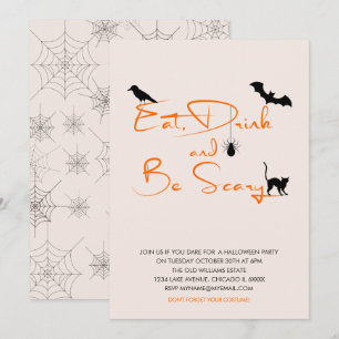 Trinken und Beängstigende Halloween-Party-Karte Einladung