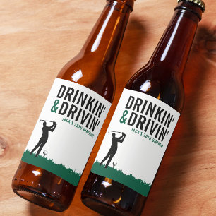 Trinken und Fahren Erwachsene Golf-Geburtstagsfeie Bierflaschenetikett