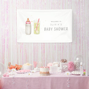 Trinken und Sehen, Willkommen Baby Mädchen, Neue B Banner