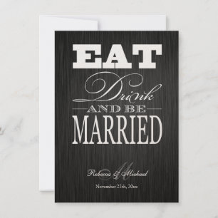 Trinken und Verheiratet sein - elegantes Metallic  Einladung