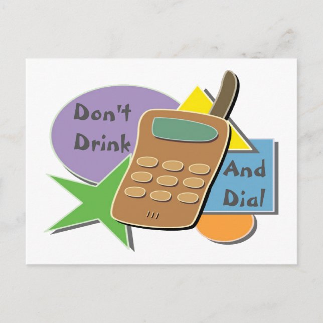 Trinken und wählen postkarte (Vorderseite)