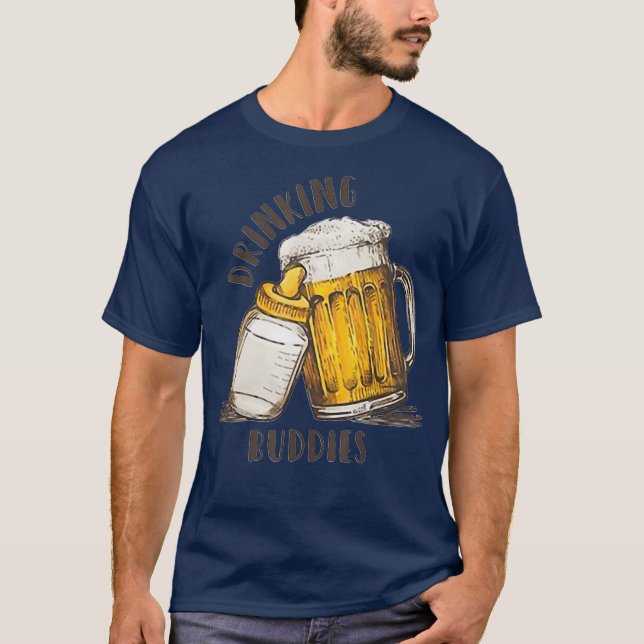 Trinken von Buddies Vater und Babymatching Fist T-Shirt (Vorderseite)