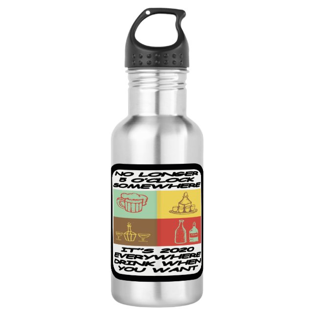 Trinken, wenn du Will Edelstahlflasche (Vorderseite)