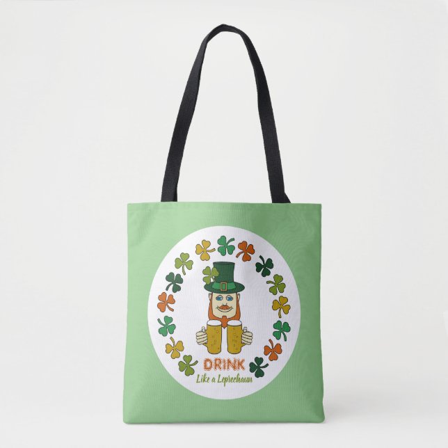 Trinken wie ein Leprechaun Tasche (Vorderseite)