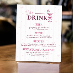 Trinken wir Bar Menu Schild A Tiny Bit Engaged